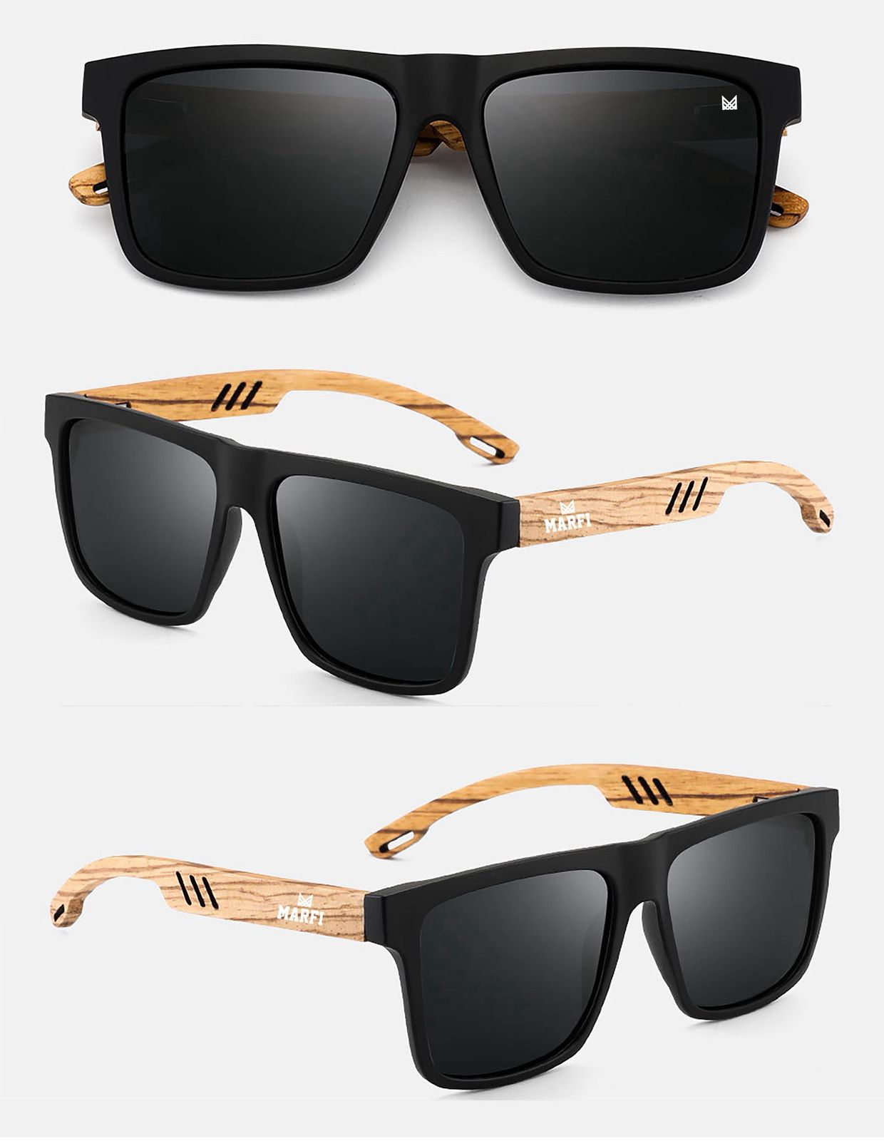 MARFI Retro Matte Sunglasses - UV-Protected Modern Streetwear Eyewear